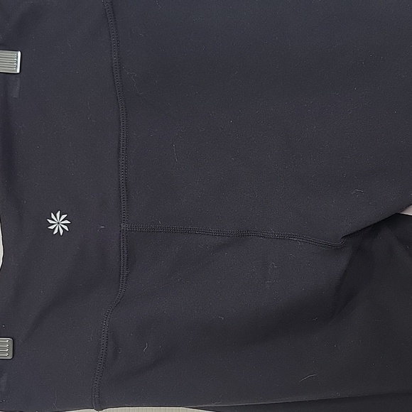 ATHLETA Black High-Waisted Leggings With Faux Leather Front Size Small - Picture 5 of 7